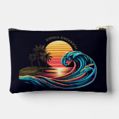 Sunset Retro Surf Wave- Zubehörtasche (Rückseite)