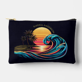 Sunset Retro Surf Wave- Zubehörtasche