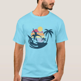 Sunset Retro Surfing Surf Beach Summer Vibes Surf T-Shirt