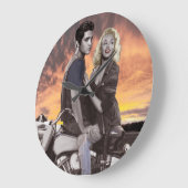 Sunset Ride Große Wanduhr (Winkel)