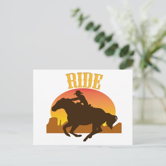 Sunset Ride Postkarte (Stehend Vorderseite)