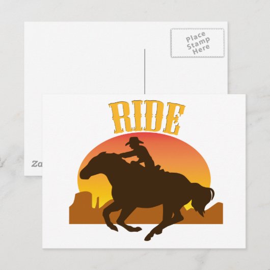 Sunset Ride Postkarte (Vorne/Hinten)
