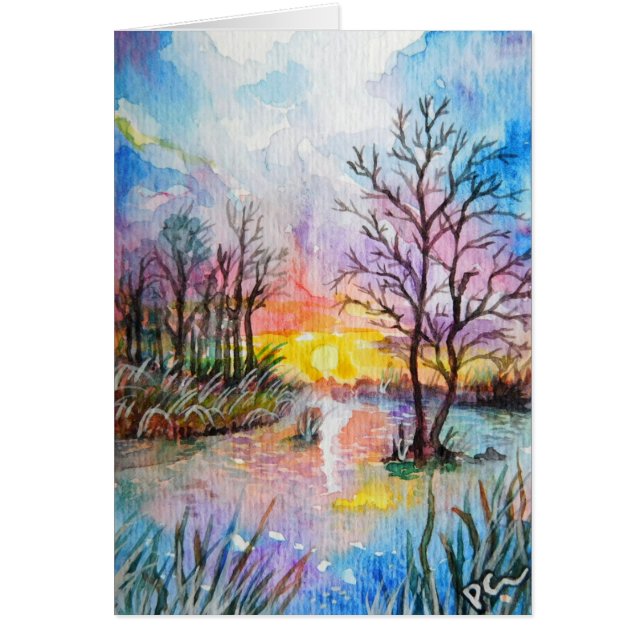 Sunset Riverside Card (Vorne)