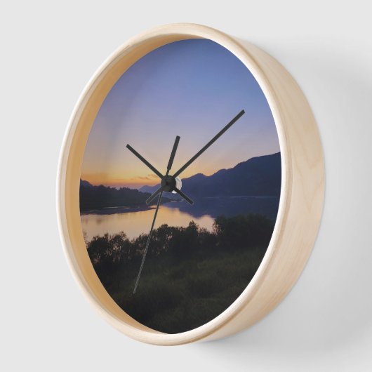 Sunset Riverside Wall Clock Uhr (Winkel)