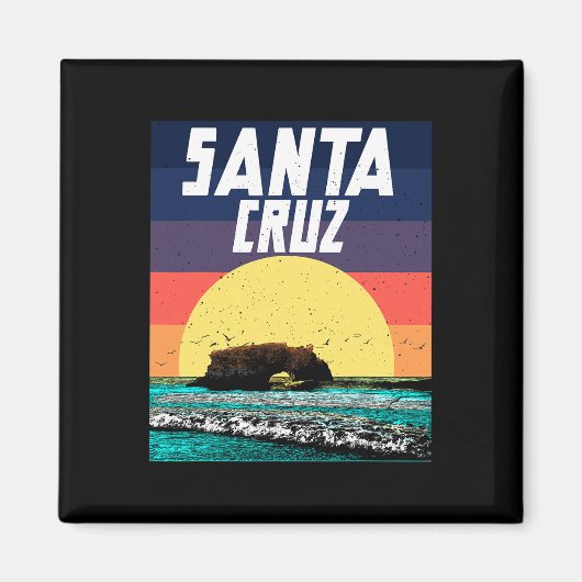 Sunset Rock Bridge Santa Cruz Beach Cali Magnet (Vorne)