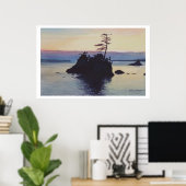 "Sunset Rockaway Beach" Aquarellbilder Poster (Heimbüro)