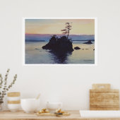 "Sunset Rockaway Beach" Aquarellbilder Poster (Küche)