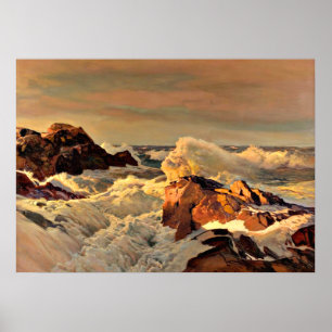 Sunset Rocks, Gemälde von Frederick Waugh Poster