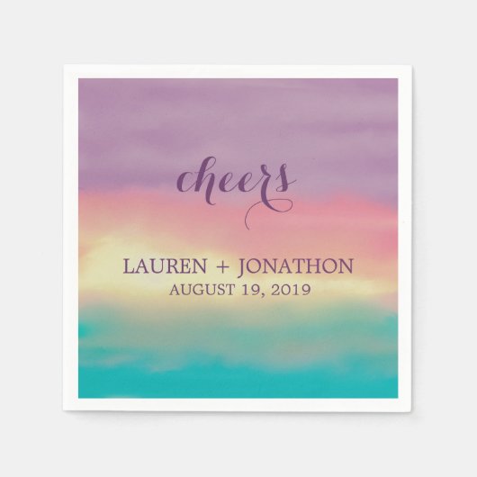 Sunset Romance | Hochzeit Serviette (Vorderseite)