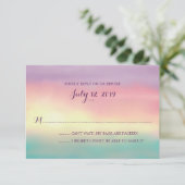 Sunset Romance | HochzeitsrSVP RSVP Karte (Stehend Vorderseite)