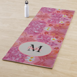 Sunset Rose Floral Monogram Yogmatte Yogamatte