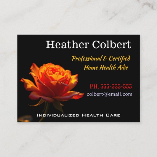 Sunset Rose Professional Caregiver  Visitenkarte (Vorderseite)