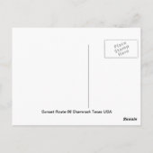 Sunset Route 66 Kleeblatt Texas USA Postkarte (Rückseite)