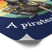 Sunset Rum Party Pirate Poster (Ecke)