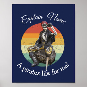 Sunset Rum Party Pirate Poster
