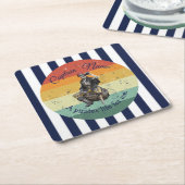 Sunset Rum Skeleton Party Pirate Rechteckiger Pappuntersetzer (angewinkelt)