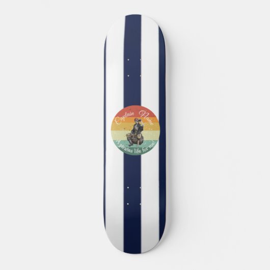 Sunset Rum Skeleton Party Pirate Skateboard (Vorderseite)