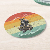 Sunset Rum Skeleton Pirate Party Runder Pappuntersetzer (Angewinkelt)