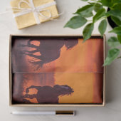 Sunset Running Horses Decoupage Seidenpapier (Geschenk)