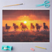 Sunset Running Horses Decoupage Seidenpapier (Basteln)