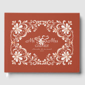Sunset Rust Red Shabby Chic Wedding Guest Book Gästebuch (Vorderseite)