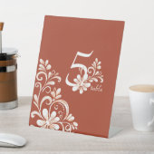 Sunset Rust Red Shabby Chic Wedding Table Sign Sockelschild (In SItu)