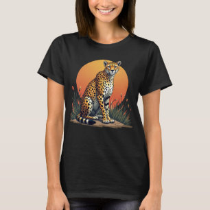 Sunset Safari Cheetah Graphic T - Shirt for Women