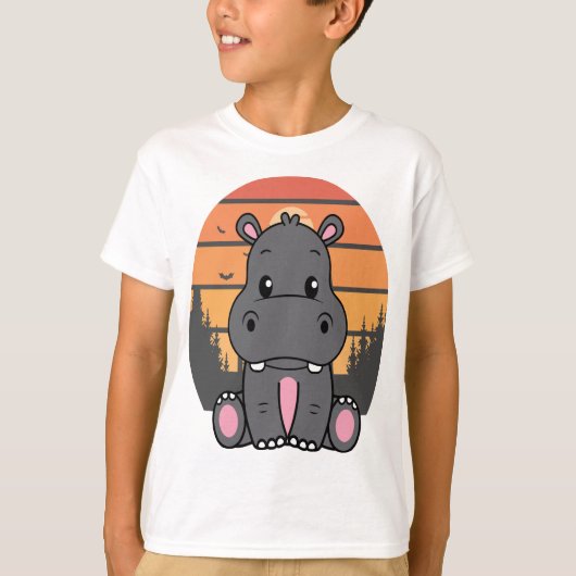 Sunset Safari Hippo T - Shirt (Vorderseite)