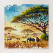 Sunset Safari Serenity African Wildlife Puzzle (Vertikal)