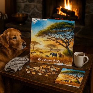 Sunset Safari Serenity African Wildlife Puzzle
