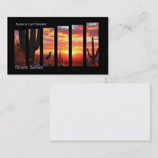 Sunset Saguaro Cactus - Wüste Arizona Business Ca Visitenkarte (Vorne/Hinten)