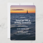 Sunset Sail Contemporary Birthday Einladung (Vorderseite)