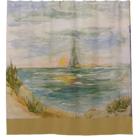 Sunset Sail Duschvorhang (Vorderseite)