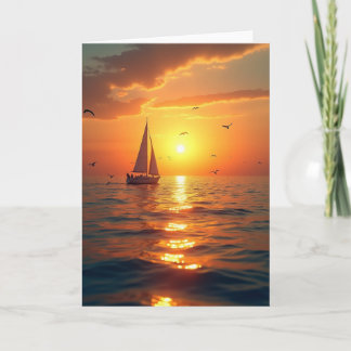 Sunset Sail Fathers Day Card Karte
