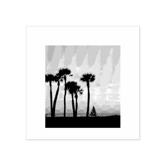 Sunset Sail Gummistempel (Prägung)