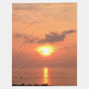 Sunset Sail in Hawaii Vlies Blanket Fleecedecke