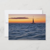 Sunset Sail Modern Nautical Wedding RSVP (Rückseite)