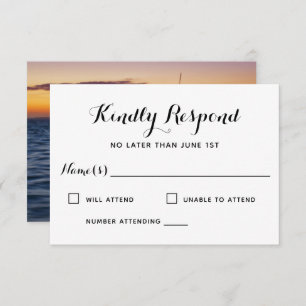 Sunset Sail Modern Nautical Wedding RSVP