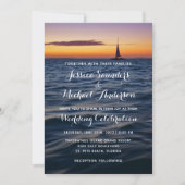 Sunset Sail Moderne Nautic Hochzeit Einladung (Vorderseite)