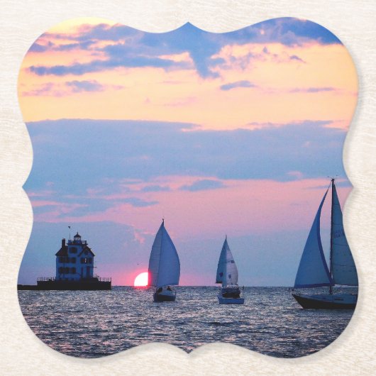 Sunset Sail Paper Untersetzer (Vorderseite)