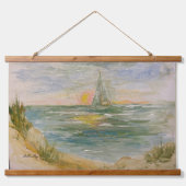 Sunset Sail Tapestry Wandteppich Mit Holzrahmen (Vorne)