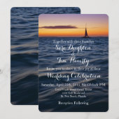 Sunset Sail Zeitgenössische Hochzeit einladen Einladung (Vorne/Hinten)