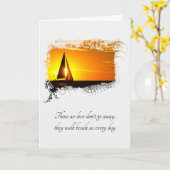 Sunset Sailboat Beileid Karte (Gelbe Blume)