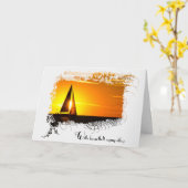 Sunset Sailboat Beileid Karte (Gelbe Blume)