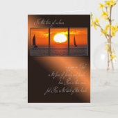 Sunset Sailboat Beileid Karte (Gelbe Blume)
