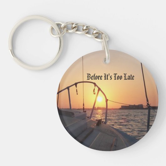 Sunset Sailboat Doppelseitig Schlüsselanhänger (Vorderseite)