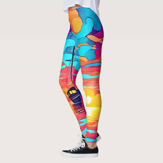 Sunset Sailboat Dreamscape Leggings (Links)