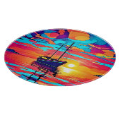 Sunset Sailboat Dreamscape Schneidebrett (Ecke)