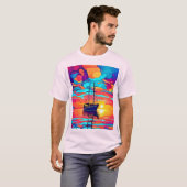 Sunset Sailboat Dreamscape T-Shirt (Vorne ganz)