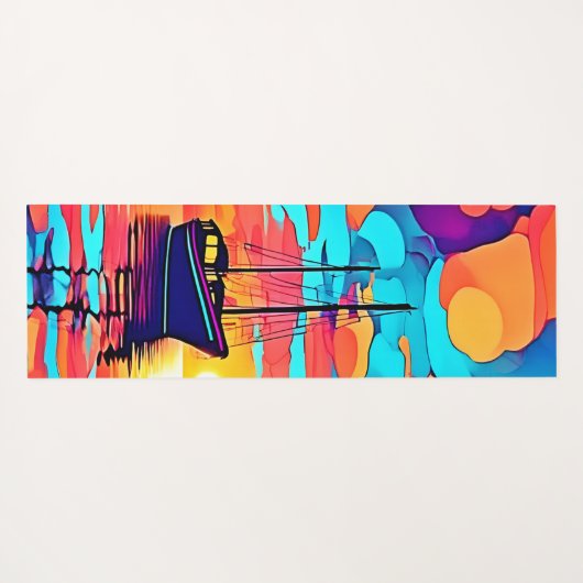Sunset Sailboat Dreamscape Yogamatte (Rückseite (Horizontal))